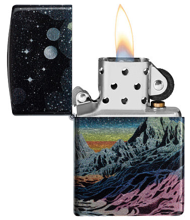 Зажигалка ZIPPO Space in Color Design с покрытием 540 Tumbled Chrome, латунь/сталь, разно