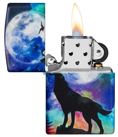 Зажигалка ZIPPO Wolf Design с покрытием 540 Matte, латунь/сталь, разно