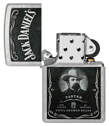 Зажигалка ZIPPO Jack Daniels® с покрытием Street Chrome, латунь/сталь, серебристая, 38x13x57 мм