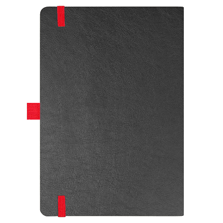 Блокнот Flexy Forest Urban Soft leather  А5, недатированный, с резинкой и петлей для ручки, в гибкой обложке, черно-красный