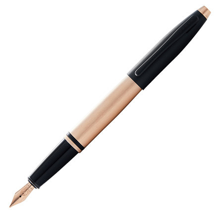 Перьевая ручка Cross Calais Brushed Rose Gold Plate and Black Lacquer, перо F