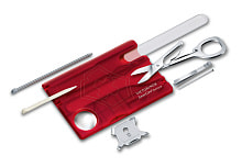 Швейцарская карточка VICTORINOX SwissCard Nailcare, 13 функций, полупрозрачная красная
