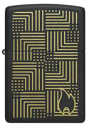 Зажигалка ZIPPO Reflection Design с покрытием Black Matte, латунь/сталь, черная, матовая, 38x13x57 мм