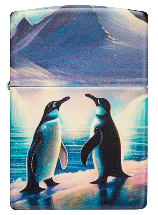 Зажигалка ZIPPO Penguin с покрытием Glow In The Dark Green, латунь/сталь, разно