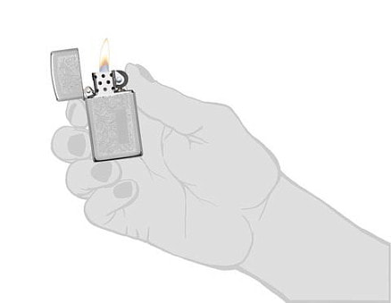 Зажигалка ZIPPO Slim® Venetian® с покрытием High Polish Chrome, латунь/сталь, 29x10x60 мм