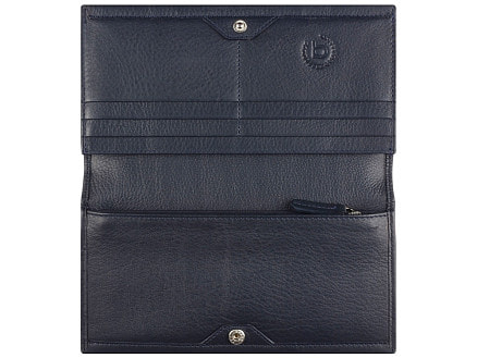 Кошелёк женский BUGATTI Lady Top, тёмно-синий, натуральная воловья кожа, 19,5х2х10 см