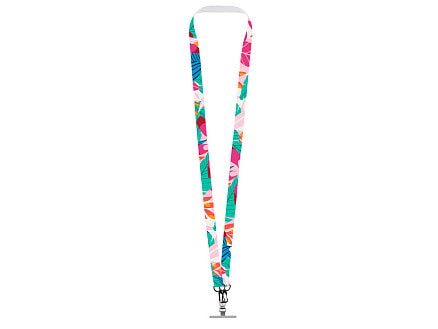 Ланъярд 2 см под сублимацию с 2-мя трендовыми карабинами и металлическим держателем для телефона, черный