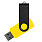 Флеш накопитель USB 2.0 Twister Сolor Mix 16GB, пластик Софт Тач/металл, желтый/черный_ЖЕЛТЫЙ 13