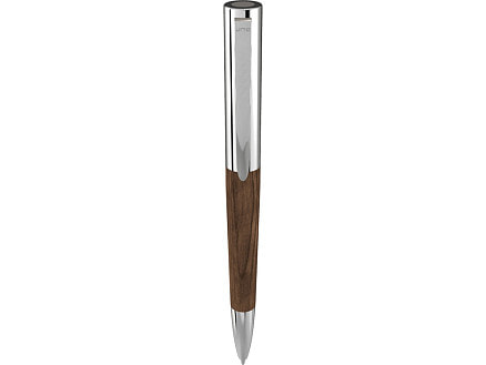 Ручка шариковая TITAN WOOD, синий, 1 мм, коричневый/серебристый
