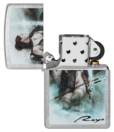 Зажигалка ZIPPO Luis Royo с покрытием Street Chrome, латунь/сталь, серебристая, 38x13x57 мм