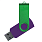Флеш накопитель USB 2.0 Twister Сolor Mix 16GB, пластик Софт Тач/металл, фиолетовый/зеленый_ФИОЛЕТОВЫЙ 12