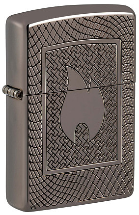 Зажигалка ZIPPO Armor® с покрытием Black Ice®, латунь/сталь, чёрная, 29x10x60 мм