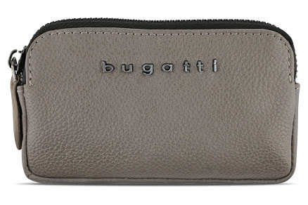 Ключница BUGATTI Bella, бежевая, воловья кожа/полиэстер, 12х1,5х7 см