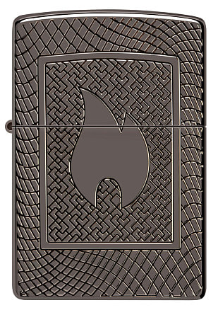 Зажигалка ZIPPO Armor® с покрытием Black Ice®, латунь/сталь, чёрная, 29x10x60 мм