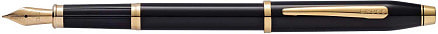 Перьевая ручка Cross Century II Black lacquer, черный лак с позолотой 23К, перо M