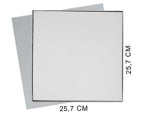 Коробка подарочная Solution Superior Alfa Linen под индивидуальную вырубку, серебро, 25,7x25,7x2,8 см, бежевый ложемент