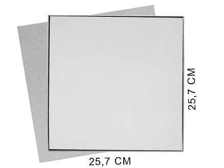 Коробка подарочная Solution Superior Alfa Linen под индивидуальную вырубку, серебро, 25,7x25,7x2,8 см, бежевый ложемент