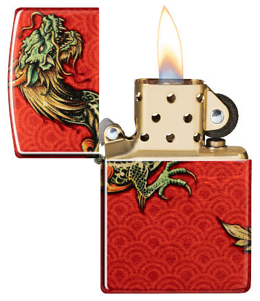 Зажигалка ZIPPO Dragon Design с покрытием 540 Tumbled Brass, латунь/сталь, разно