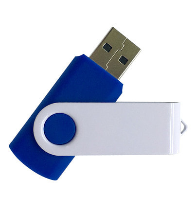 Флеш накопитель USB 2.0 Twister Color Mix 16GB, пластик Софт Тач/металл, синий/белый