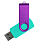 Флеш накопитель USB 2.0 Twister Сolor Mix 16GB, пластик Софт Тач/металл, бирюзовый/фиолетовый_БИРЮЗОВЫЙ 6