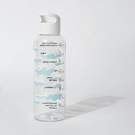 Бутылка для воды LIQUID, 500 мл; 22х6,5см, прозрачный, пластик rPET