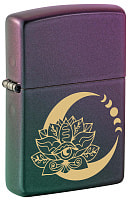 Зажигалка ZIPPO Lotus Moon с покрытием Iridescent, латунь/сталь, черная, 38x13x57 мм