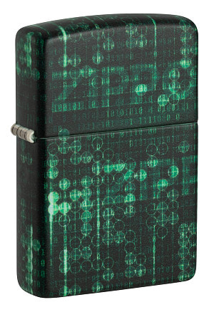 Зажигалка ZIPPO Pattern с покрытием Glow In The Dark Green, латунь/сталь, черно-зеленая, 38x13x57 мм