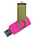 Флеш накопитель USB 2.0 Twister Сolor Mix 16GB, пластик Софт Тач/металл, розовый/оливковый_розовый 11