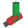 Флеш накопитель USB 2.0 Twister Сolor Mix 16GB, пластик Софт Тач/металл, красный/зеленый_КРАСНЫЙ 12