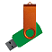 Флеш накопитель USB 2.0 Twister Сolor Mix 16GB, пластик Софт Тач/металл, зеленый/оранжевый small_img_1