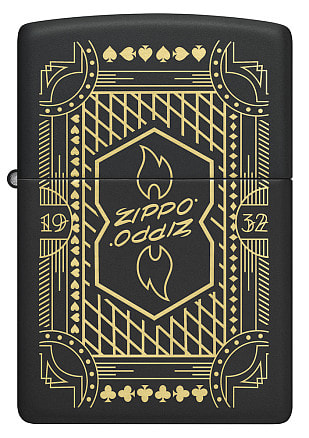 Зажигалка ZIPPO Lines Design с покрытием Black Matte, латунь/сталь, черная, матовая, 38x13x57 мм