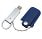 Флеш накопитель USB 2.0 Palermo в кожаном чехле 32GB, металл, синий/серебристый_СЕРЕБРИСТЫЙ