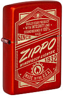 Зажигалка ZIPPO Classic с покрытием Metallic Red, латунь/сталь, красная, 38x13x57 мм