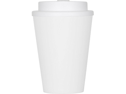 Пластиковый стакан Take away с двойными стенками и крышкой с силиконовым клапаном, 350 мл, белый
