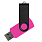 Флеш накопитель USB 2.0 Twister Сolor Mix 16GB, пластик Софт Тач/металл, розовый/черный_РОЗОВЫЙ 13