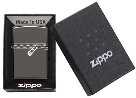 Зажигалка ZIPPO Classic с покрытием Black Ice ®, латунь/сталь, чёрная, глянцевая, 38x13x57 мм