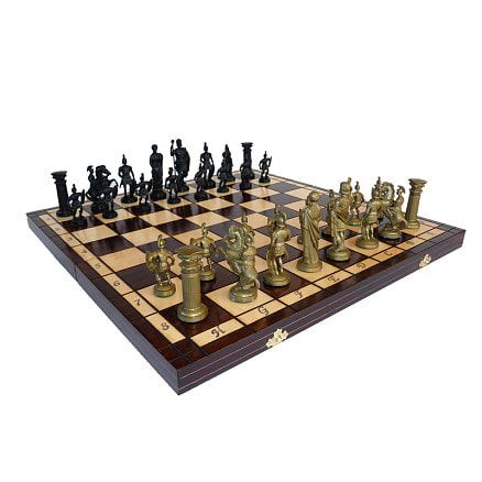 Шахматы Спартанцы 139 sparta, Madon Польша, - игровые фигуры из пластика в наборе с деревянной шахматной доской
