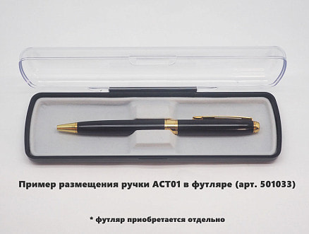 Ручка шариковая Grand Gamma, металлическая, черная/золотистая