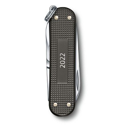 Нож-брелок VICTORINOX Classic Alox LE 2022, 58 мм, 5 функций, алюминиевая рукоять, серый