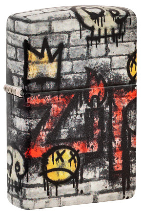 Зажигалка ZIPPO Graffiti King с покрытием 540 Matte, латунь/сталь, разно