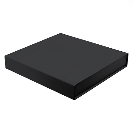 Подарочная коробка, размер 29,7*28,0*4,5 см, Solution Prestige Magnum Soft Touch с магнитным клапаном под индивидуальную вырубку, черная, с черным ложементом