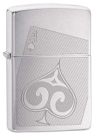 Зажигалка ZIPPO с покрытием Brushed Chrome, латунь/сталь, серебристая, матовая, 38x13x57 мм