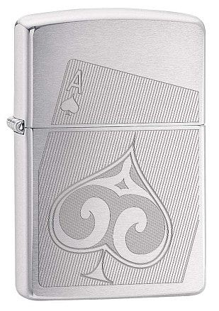 Зажигалка ZIPPO с покрытием Brushed Chrome, латунь/сталь, серебристая, матовая, 38x13x57 мм
