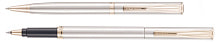 Набор Pierre Cardin PEN&PEN: ручка шариковая + роллер, стальной. Упаковка Е или E