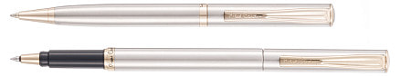 Набор Pierre Cardin PEN&PEN: ручка шариковая + роллер, стальной. Упаковка Е или E