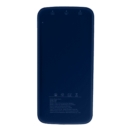 Внешний аккумулятор «Universal», 10 000 mAH, 5V 2.4 A, темно-синий