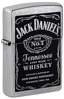 Зажигалка ZIPPO Jack Daniels® с покрытием Street Chrome, латунь/сталь, серебристая, 38x13x57 мм