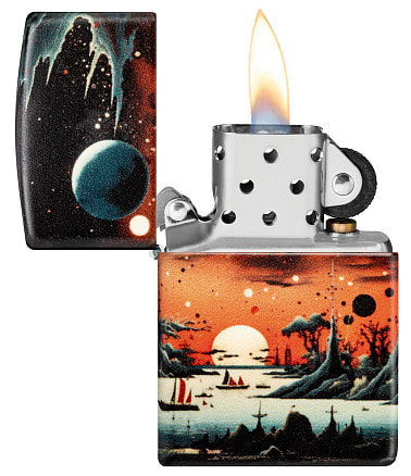 Зажигалка ZIPPO Galactic Landscape Design с покрытием 540 Matte, латунь/сталь, разно