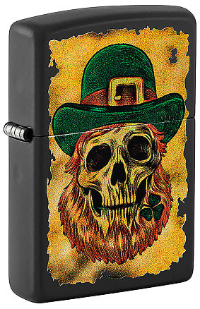 Зажигалка ZIPPO Lucky Map с покрытием Black Matte, латунь/сталь, черная, 38x13x57 мм