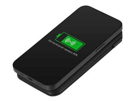 Внешний беспроводной аккумулятор с подсветкой лого Astro, 10000 mAh, черный